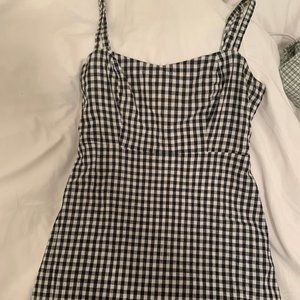 black and white gingham dress